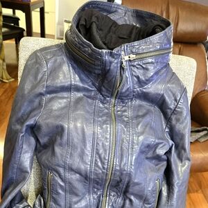 Mackage Navy Leather Jacket